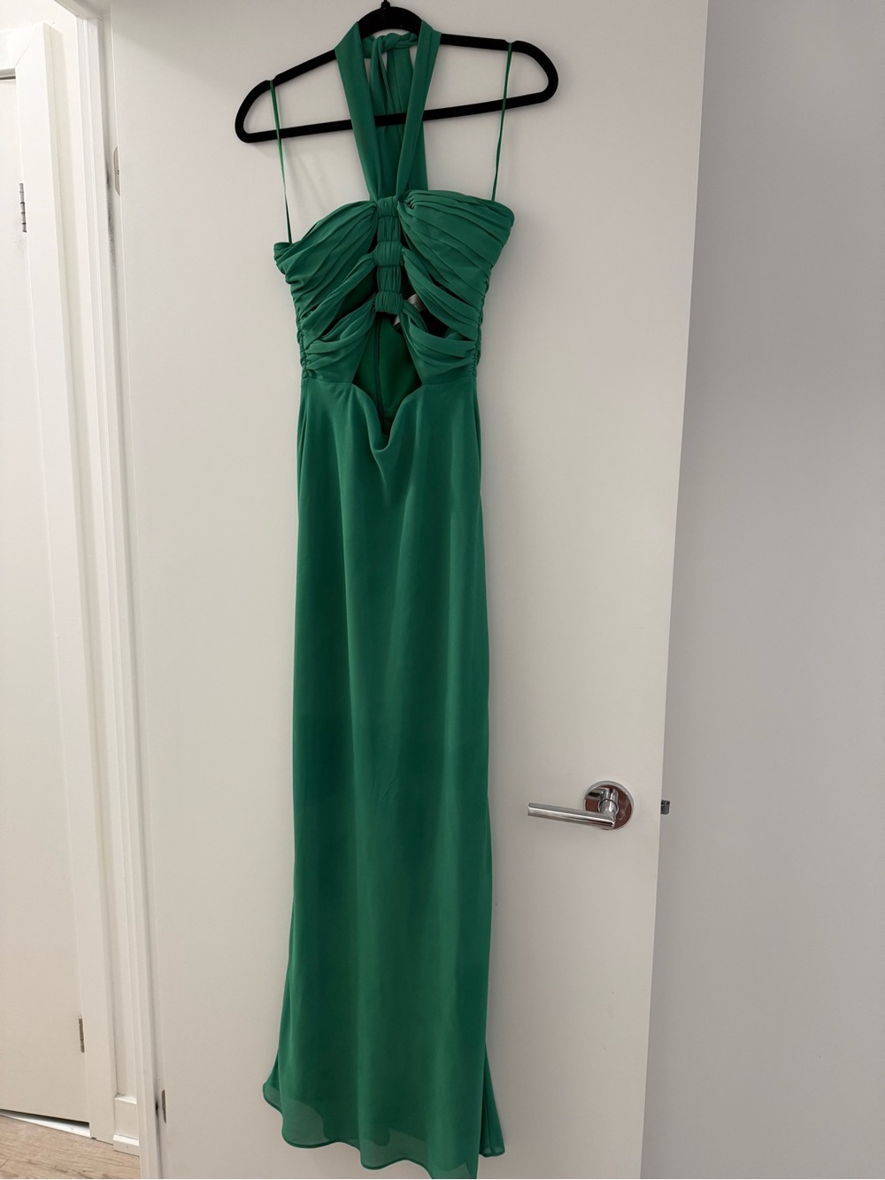 Ronny Kobo Collection Emerald Green Halter Maxi Dress (Revolve)